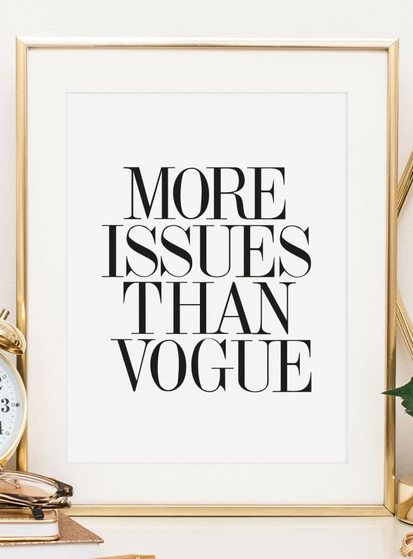 More issues than vogue, Poster
